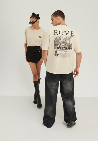 YOURTURN UNISEX - Print T-shirt - Mottled Light Brown