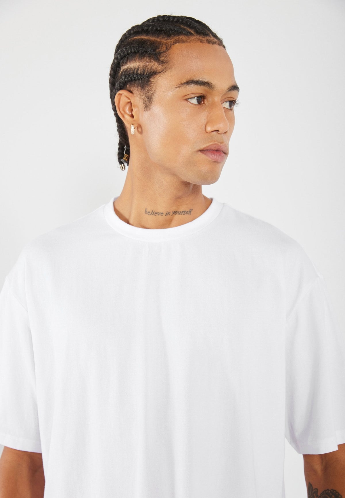 YOURTURN 2 PACK UNISEX BASIC BOXY CROPPED T-SHIRT - Basic T-shirt - Bright White