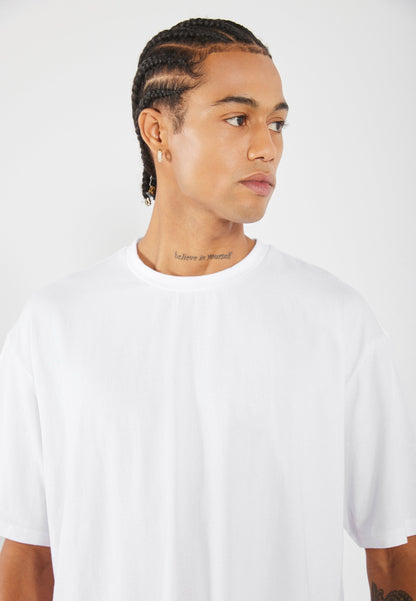 YOURTURN 2 PACK UNISEX BASIC BOXY CROPPED T-SHIRT - Basic T-shirt - Bright White
