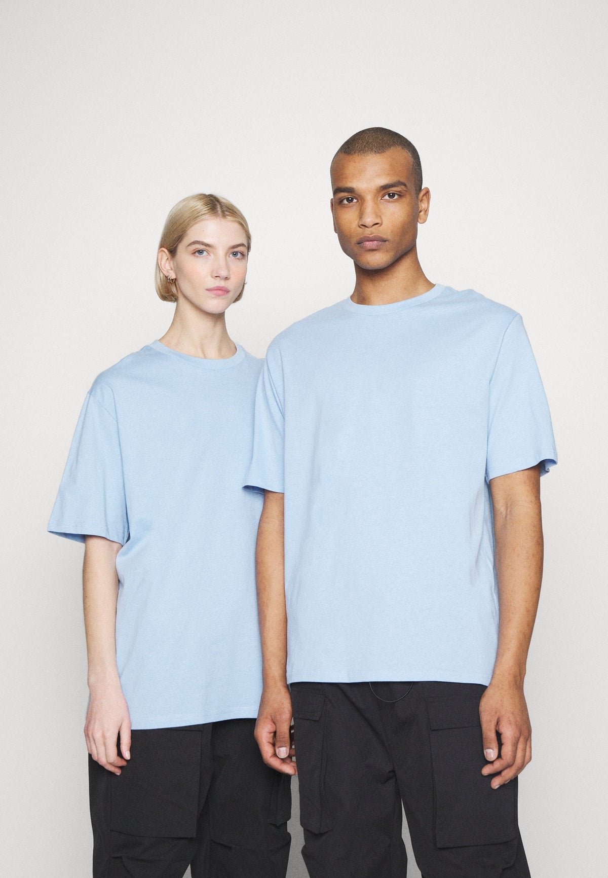 YOURTURN 3Pack Unisex - Basic T-Shirt - Light Blue/Grey/Pink