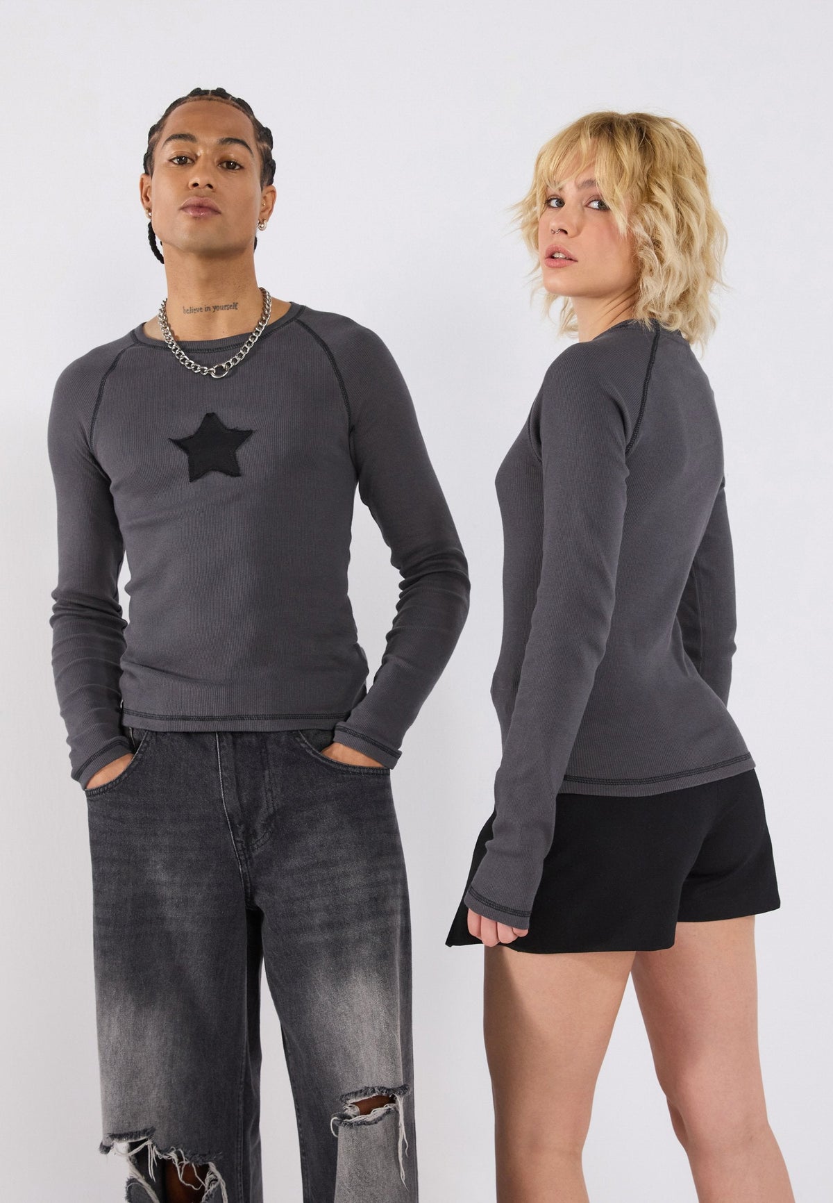 YOURTURN UNISEX - Long Sleeved Top - Forged Iron