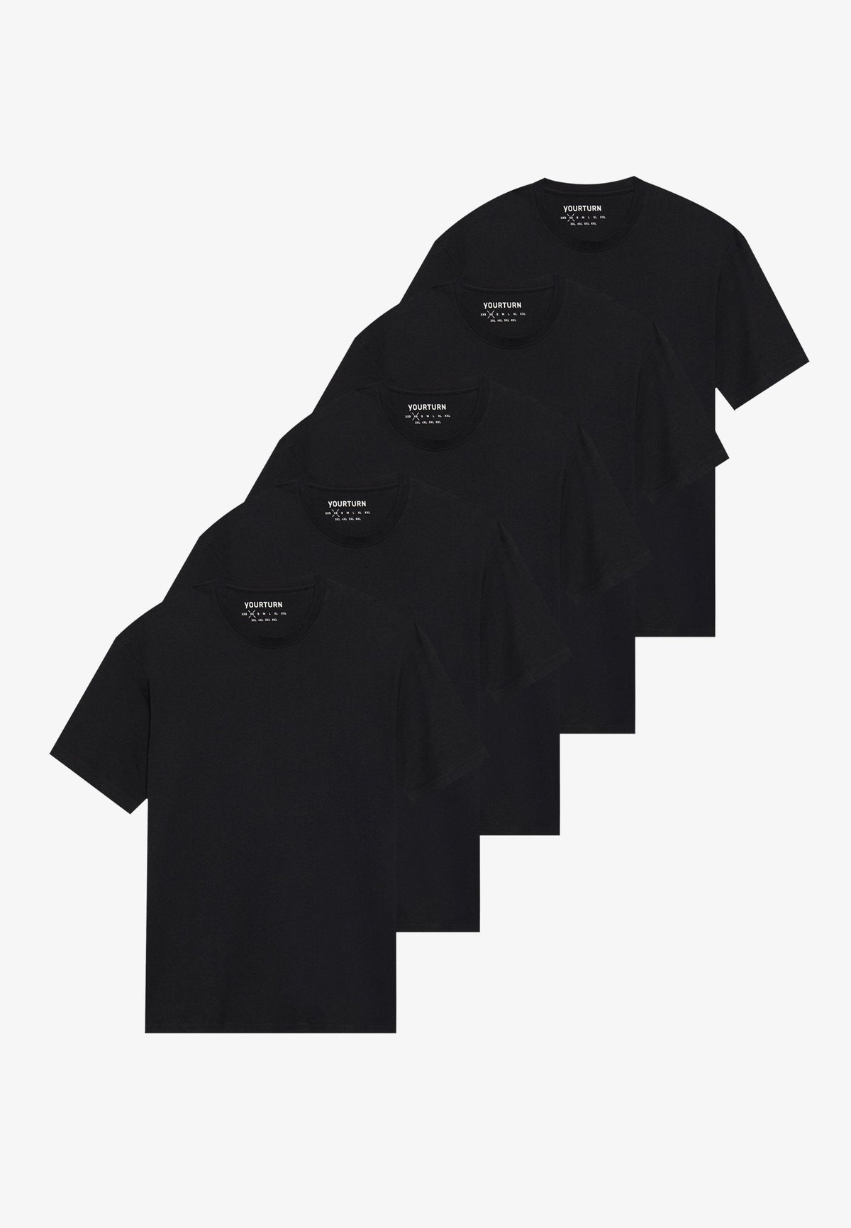 YOURTURN UNISEX 5 PACK BASIC LOOSE T-SHIRT - Basic T-shirt - Black