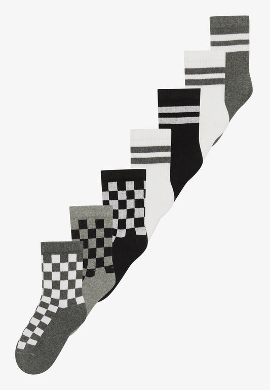 UNISEX 7 PACK - Socks - White/black/mottled Dark Grey
