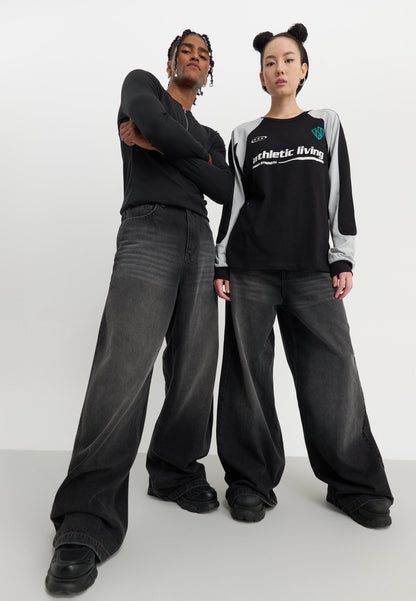 YOURTURN UNISEX - Baggy Jeans - Black Denim