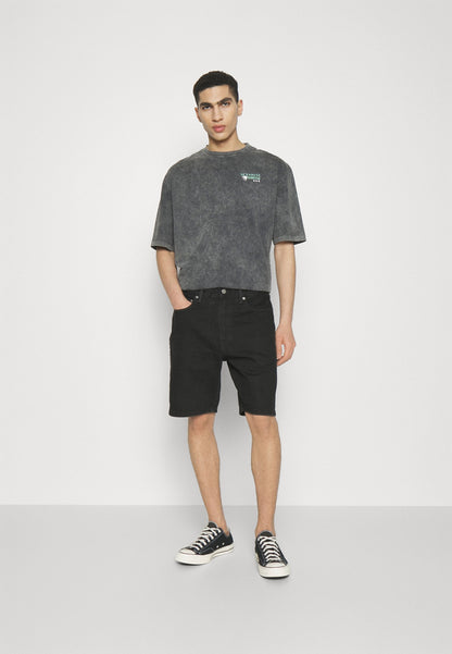 YOURTURN Unisex - Print T-Shirt - Mottled Black