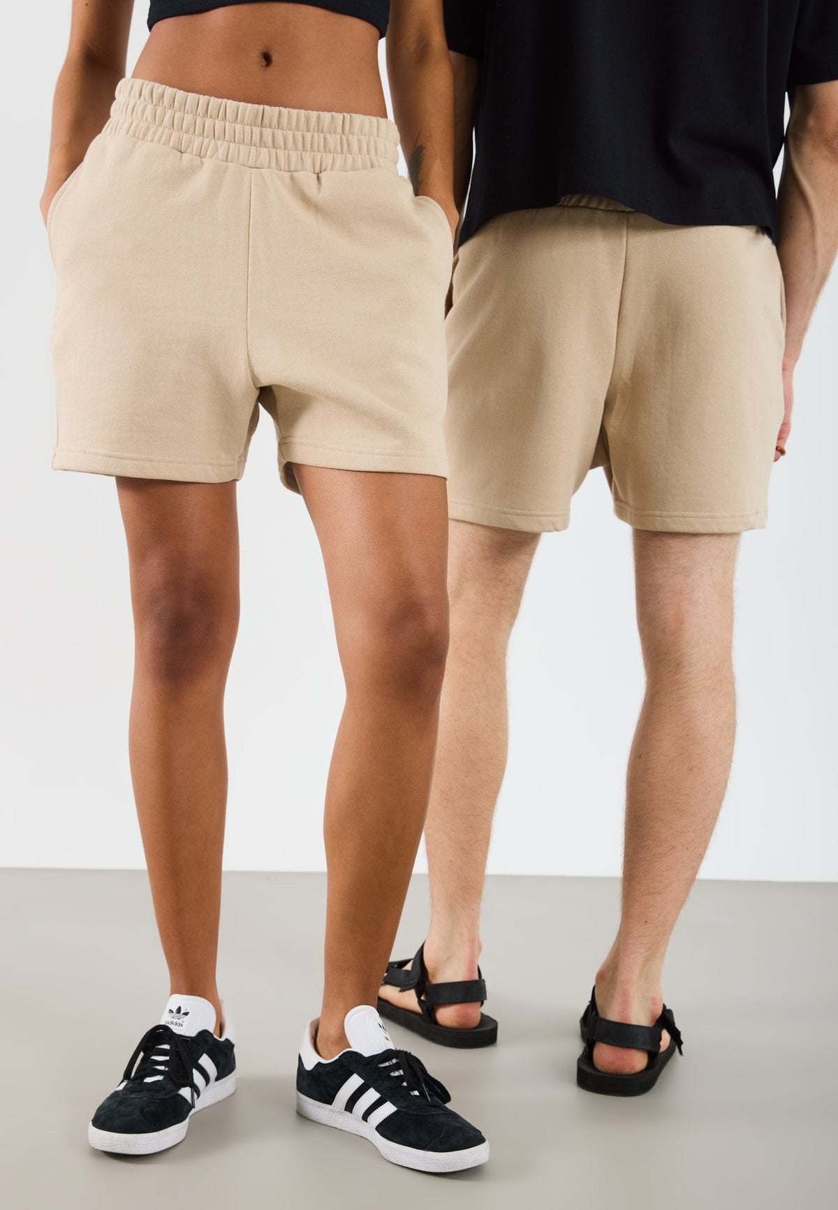 YOURTURN 2 PACK UNISEX - Sports Shorts - Black/tan