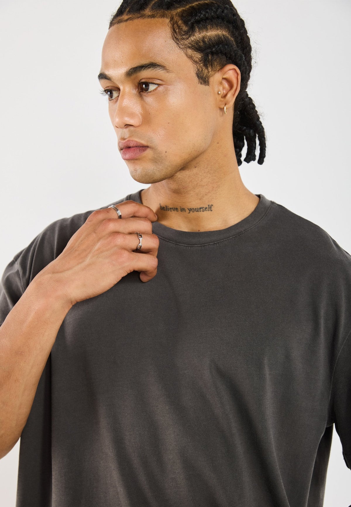 YOURTURN UNISEX BASIC GARMENT WASHED - Basic T-shirt - Asphalt