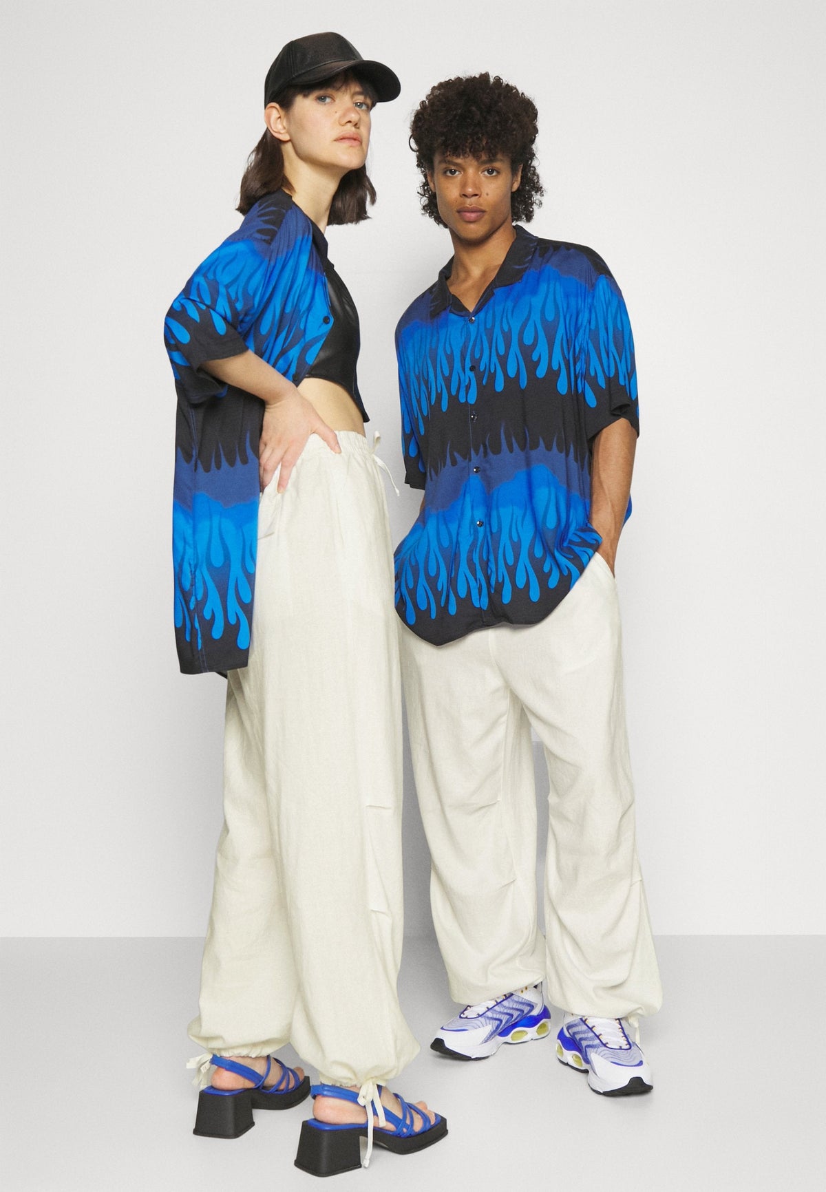 YOURTURN Genderless Parachute Unisex - Trousers - White