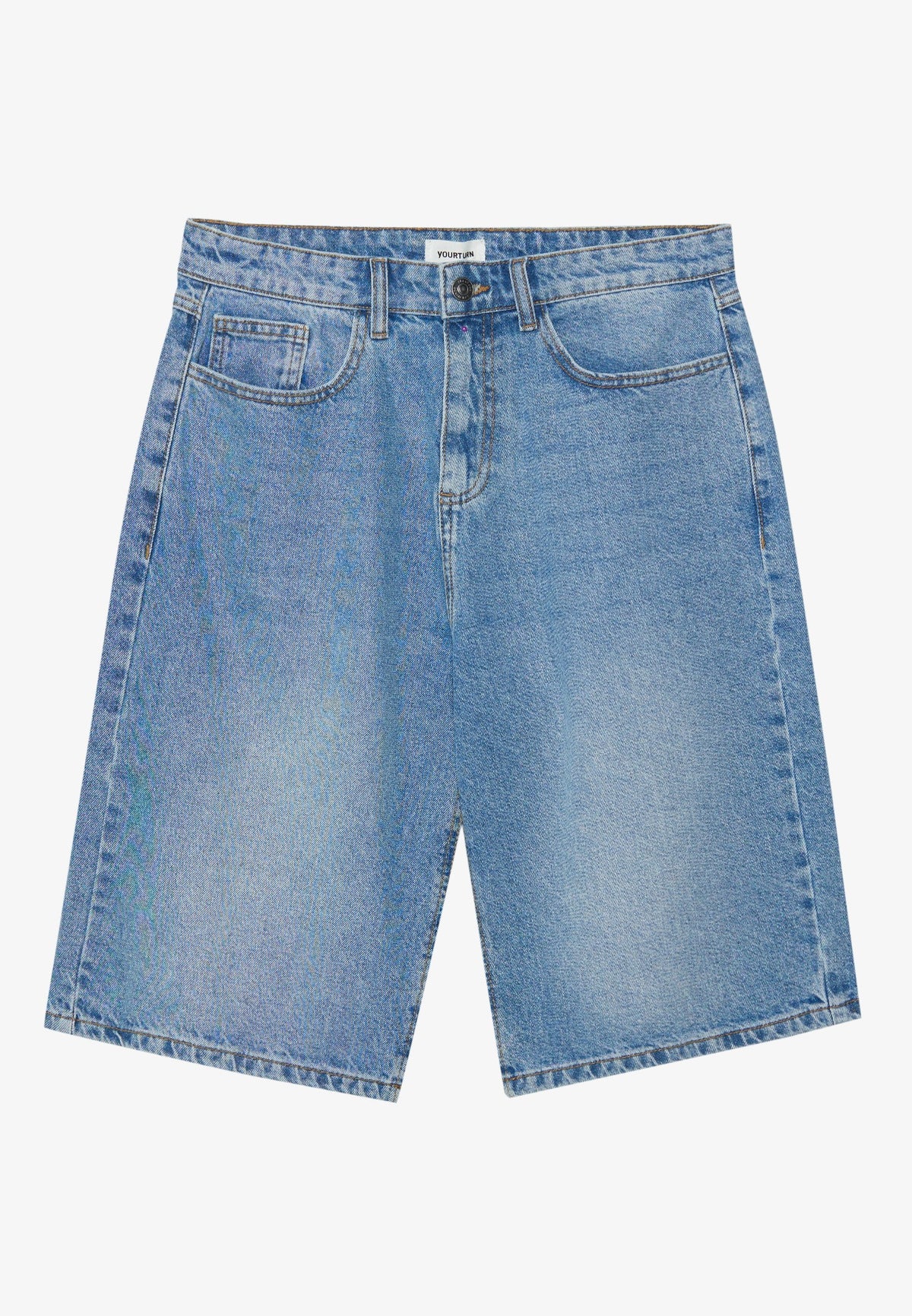 YOURTURN UNISEX - Denim Shorts - Black Denim