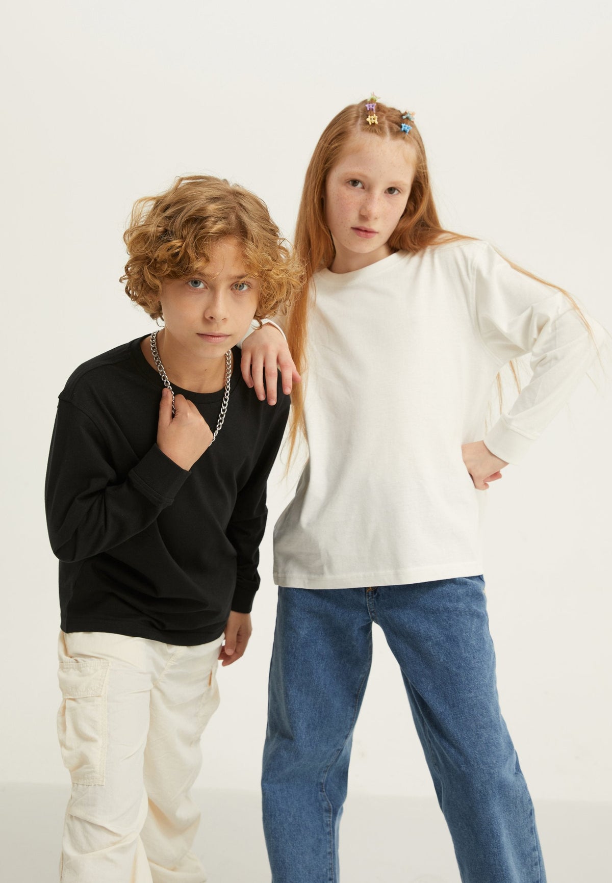 UNISEX 2 PACK - Long Sleeved Top - Black/off-white