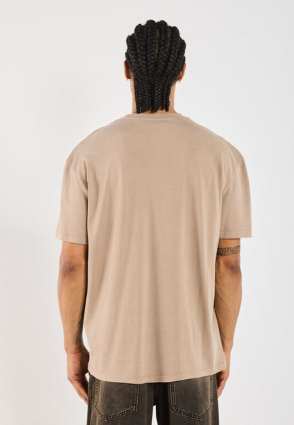 YOURTURN UNISEX BASIC GARMENT WASHED - Basic T-shirt - Taupe