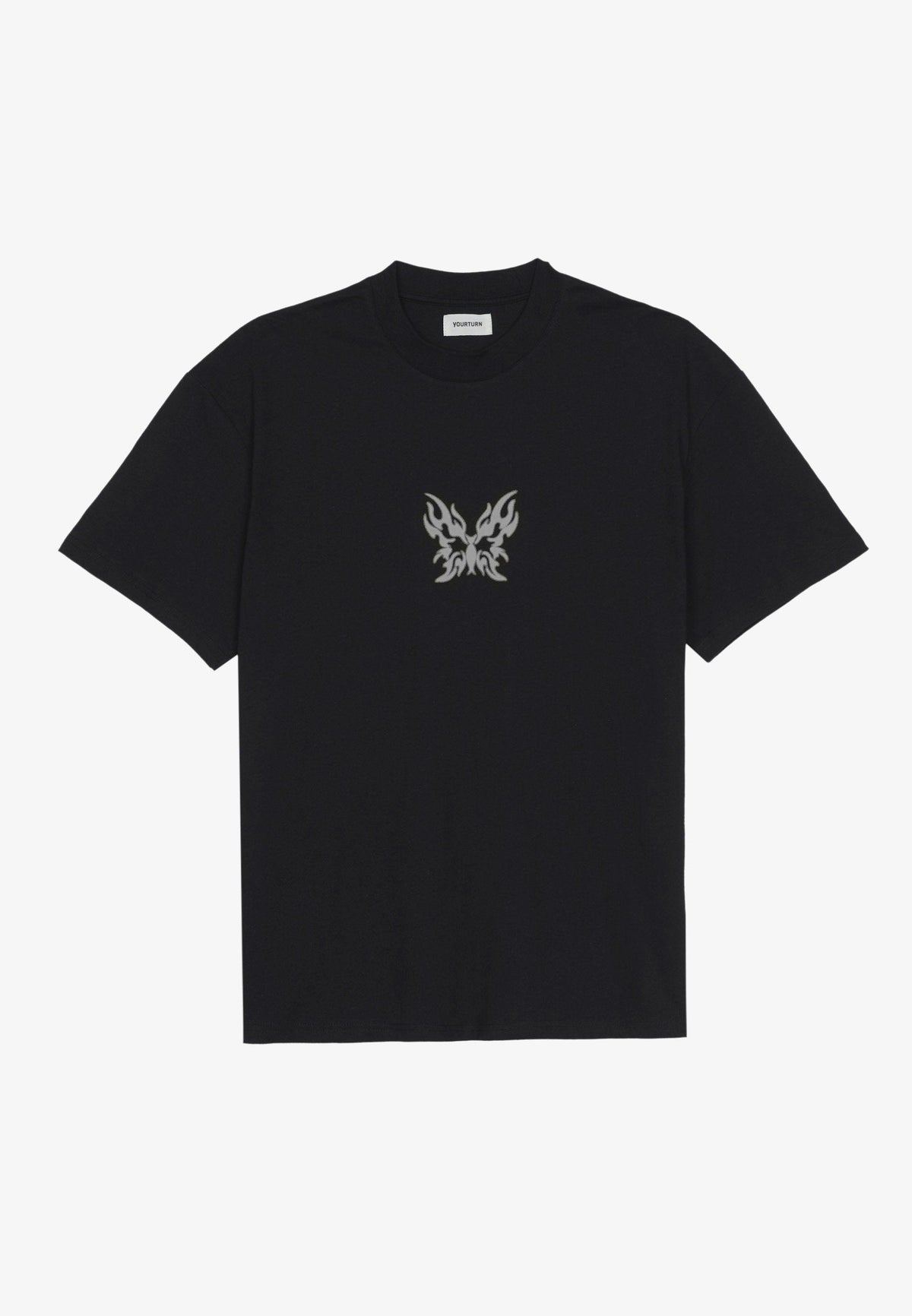 YOURTURN UNISEX - Print T-shirt - Black/silver