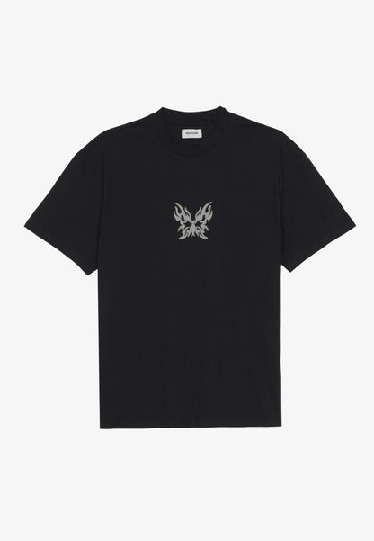 YOURTURN UNISEX - Print T-shirt - Black/silver