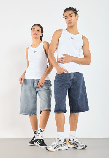 YOURTURN UNISEX 2 PACK WAFFLE VEST - Top - Bright White/true Black