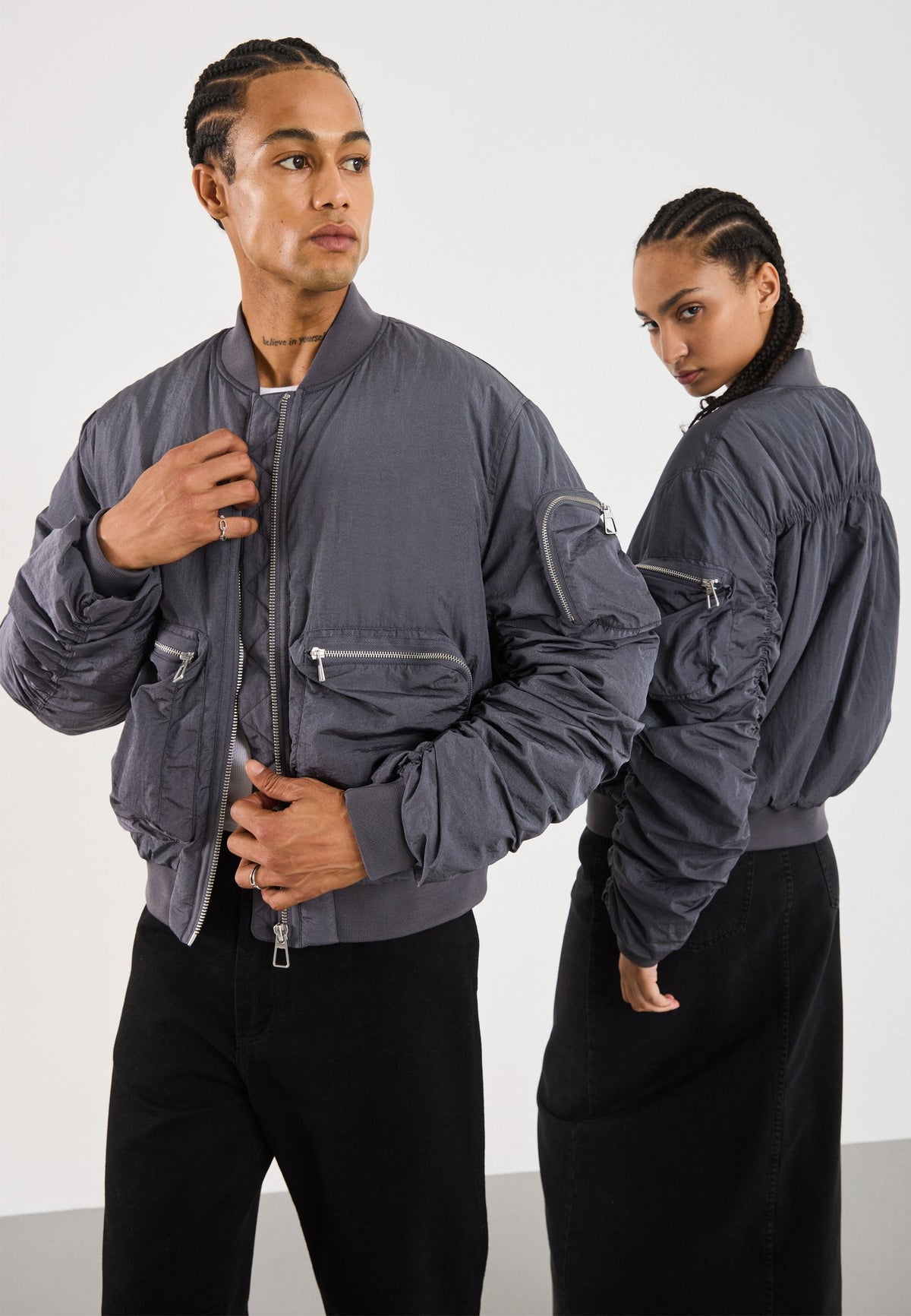 YOURTURN UNISEX - Bomber Jacket - Grey