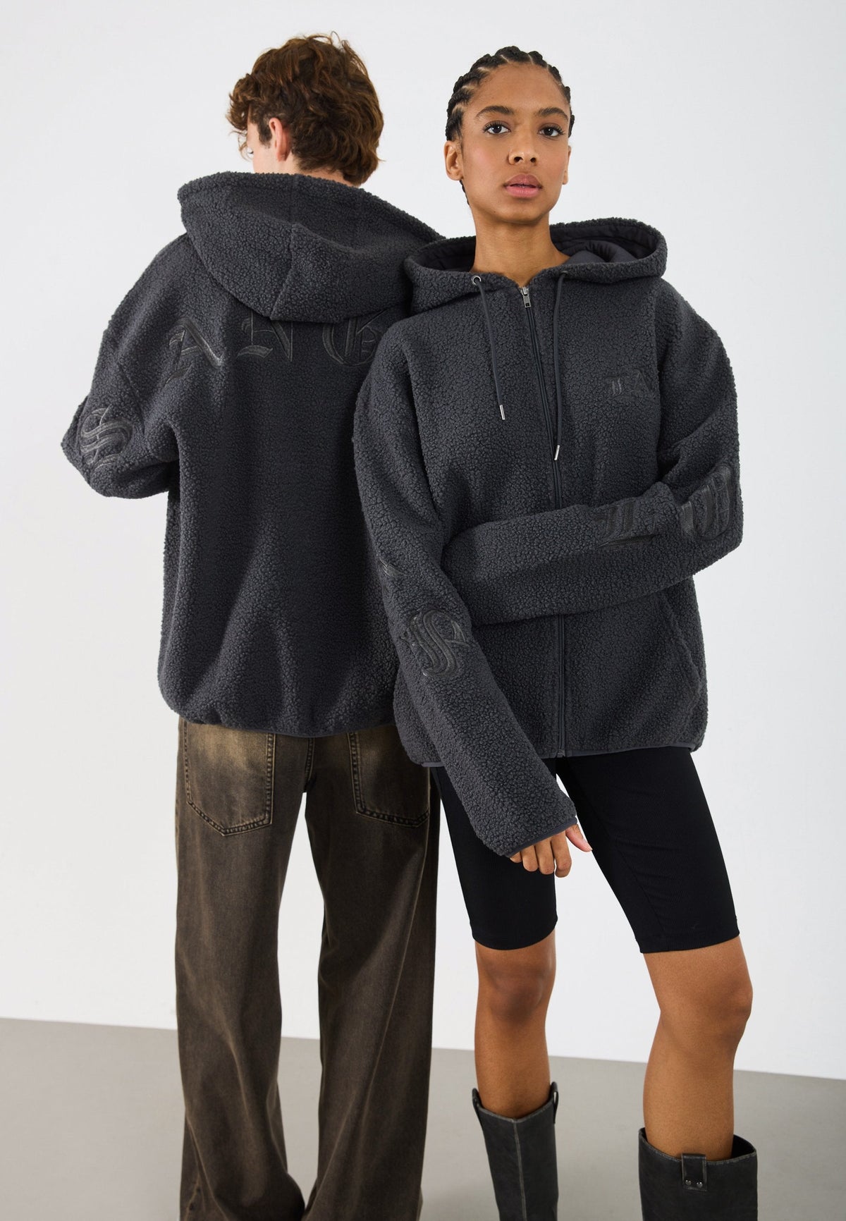 YOURTURN TEDDY JACKET UNISEX - Fleece Jacket - Forged Iron
