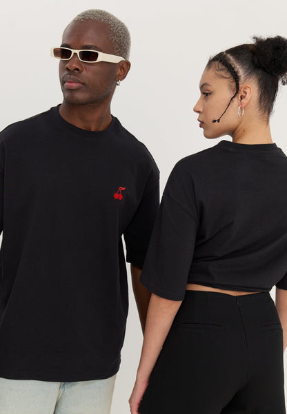 YOURTURN UNISEX - Basic T-shirt - Black/red